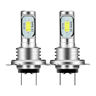 Set 2 becuri auto LED H7 3570 7000LM 2SMD temperatura culoare 6000K putere 80W Set 2 becuri auto LED H7 3570 7000LM 2SMD temperatura culoare 6000K putere 80W
