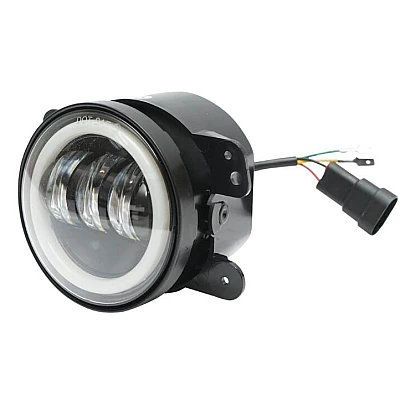 Set 2 proiectoare ceata cu DRL Angel Eyes 89 milimetri 3.5” cu 3 functii alb cu semnal galben Set 2 proiectoare ceata cu DRL Angel Eyes 89 milimetri 3.5” cu 3 functii alb cu semnal galben