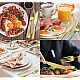 Set de tacamuri din otel inoxidabil cu suport agatat aurii 24 piese Set de tacamuri din otel inoxidabil cu suport agatat aurii 24 piese