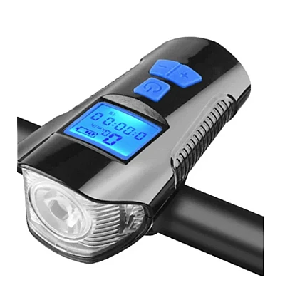 Lanterna de Bicicleta FY317 cu Claxon si Kilometraj DIGITAL Lanterna de Bicicleta FY317 cu Claxon si Kilometraj DIGITAL