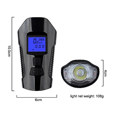 Lanterna de Bicicleta FY317 cu Claxon si Kilometraj DIGITAL Lanterna de Bicicleta FY317 cu Claxon si Kilometraj DIGITAL