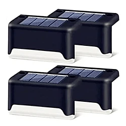 Set 4 lampi solare pentru trepte cu lumina calda