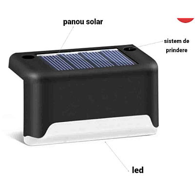 Set 4 lampi solare pentru trepte cu lumina calda Set 4 lampi solare pentru trepte cu lumina calda