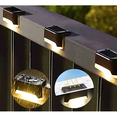 Set 4 lampi solare pentru trepte cu lumina calda Set 4 lampi solare pentru trepte cu lumina calda