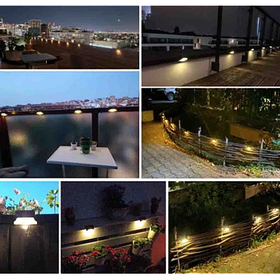 Set 4 lampi solare pentru trepte cu lumina calda Set 4 lampi solare pentru trepte cu lumina calda