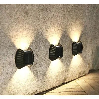 Set 4 lampi solare exterioare pentru perete iluminare sus/jos 8 LED Set 4 lampi solare exterioare pentru perete iluminare sus/jos 8 LED