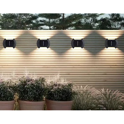 Set 4 lampi solare exterioare pentru perete iluminare sus/jos 8 LED Set 4 lampi solare exterioare pentru perete iluminare sus/jos 8 LED
