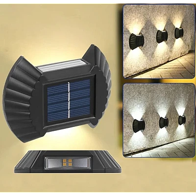 Set 4 lampi solare exterioare pentru perete iluminare sus/jos 8 LED Set 4 lampi solare exterioare pentru perete iluminare sus/jos 8 LED