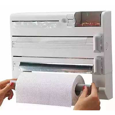 Dispenser triplu de bucatarie cu montare pe perete Dispenser triplu de bucatarie cu montare pe perete