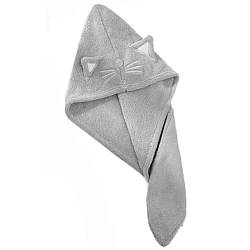 Prosop de baie pentru copii tip Turban din microfriba pentru uscarea parului model pisicuta