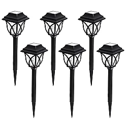 Set 6 lampi solare pentru gradina tip felinar negre