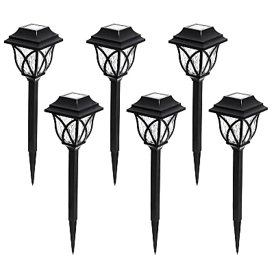 Set 6 lampi solare pentru gradina tip felinar negre Set 6 lampi solare pentru gradina tip felinar negre