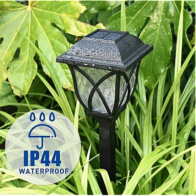 Set 6 lampi solare pentru gradina tip felinar negre Set 6 lampi solare pentru gradina tip felinar negre
