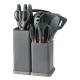 Set 19 piese ustensile de bucatarie din lemn si silicon cu suport