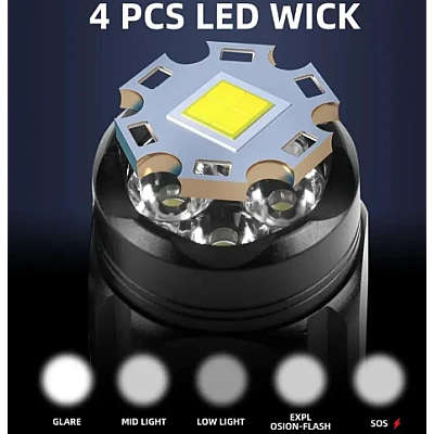 Mini lanterna de mana W5183 puternica cu 4 LED Mini lanterna de mana W5183 puternica cu 4 LED