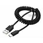 Cablu de date USB la USB type C spiralat negru