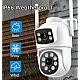 Camera de supraveghere cu lentila duala de 4MP x 2 WIFI 2.4GHZ Audio bidirectionala Camera de supraveghere cu lentila duala de 4MP x 2 WIFI 2.4GHZ Audio bidirectionala