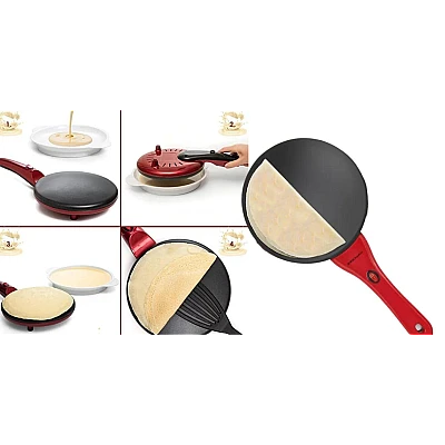Tigaia electrica pentru clatite 20 cm ROSIE Tigaia electrica pentru clatite 20 cm ROSIE