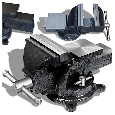 Menghina de Banc Rotativa cu Nicovala 125mm Fonta Negru Menghina de Banc Rotativa cu Nicovala 125mm Fonta Negru