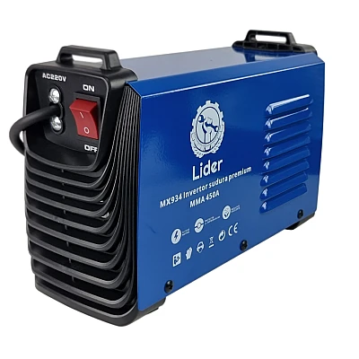 Aparat de sudura MX934 tip invertor LIDER MMA450A de 450Ah cablu electrod 3 metri afisaj electronic protectie supraincalzire Aparat de sudura MX934 tip invertor LIDER MMA450A de 450Ah cablu electrod 3 metri afisaj electronic protectie supraincalzire