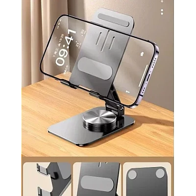 Suport telefon de birou pliabil din aluminiu cu rotire la 360 grade Andowl Q ZJ391 Suport telefon de birou pliabil din aluminiu cu rotire la 360 grade Andowl Q ZJ391