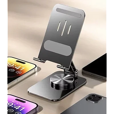 Suport telefon de birou pliabil din aluminiu cu rotire la 360 grade Andowl Q ZJ391 Suport telefon de birou pliabil din aluminiu cu rotire la 360 grade Andowl Q ZJ391