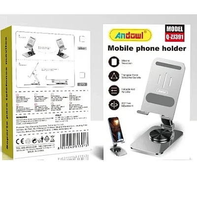 Suport telefon de birou pliabil din aluminiu cu rotire la 360 grade Andowl Q ZJ391 Suport telefon de birou pliabil din aluminiu cu rotire la 360 grade Andowl Q ZJ391