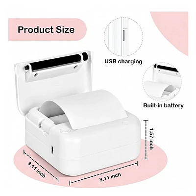 Mini imprimanta termica portabila pentru telefon 1 rola inclusa Mini imprimanta termica portabila pentru telefon 1 rola inclusa
