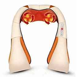 Aparat de Masaj Gat Umeri Spate Cervical Lombar Role 3D Infrarosu 24W Bej