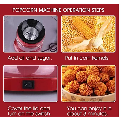 Aparat de facut popcorn cu bol pentru floricele 1200 W Aparat de facut popcorn cu bol pentru floricele 1200 W