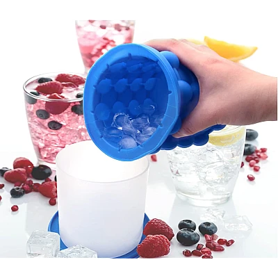 Frapiera gheata 2 IN 1 din silicon si forma pentru cuburi de gheata Frapiera gheata 2 IN 1 din silicon si forma pentru cuburi de gheata