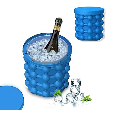 Frapiera gheata 2 IN 1 din silicon si forma pentru cuburi de gheata Frapiera gheata 2 IN 1 din silicon si forma pentru cuburi de gheata