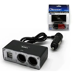 Splitter auto pentru priza 12v cu 2 prize si 2 usb Olesson 1647