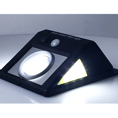 Lampa solara de perete cu leduri laterale lupa si senzor de miscare si lumina CL 2566A Lampa solara de perete cu leduri laterale lupa si senzor de miscare si lumina CL 2566A