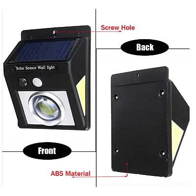 Lampa solara de perete cu leduri laterale lupa si senzor de miscare si lumina CL 2566A Lampa solara de perete cu leduri laterale lupa si senzor de miscare si lumina CL 2566A