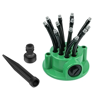 Stropitoare pentru gazon cu 12 duze flexibile Verde/Negru Stropitoare pentru gazon cu 12 duze flexibile Verde/Negru