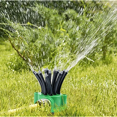 Stropitoare pentru gazon cu 12 duze flexibile Verde/Negru Stropitoare pentru gazon cu 12 duze flexibile Verde/Negru