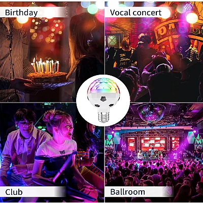 Bec LED E27 rotativ cu lumina ambientala de club Bec LED E27 rotativ cu lumina ambientala de club