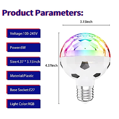Bec LED E27 rotativ cu lumina ambientala de club Bec LED E27 rotativ cu lumina ambientala de club