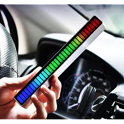 Bara cu leduri RGB sincronizare muzicala lumini de ritm senzor sunet 32 leduri Bara cu leduri RGB sincronizare muzicala lumini de ritm senzor sunet 32 leduri