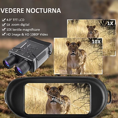 Binoclu profesional QNV01 cu vedere nocturna IR HD negru Binoclu profesional QNV01 cu vedere nocturna IR HD negru