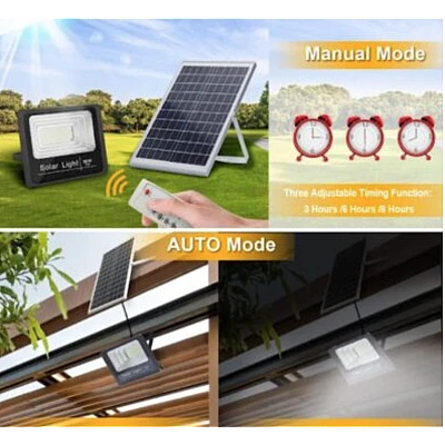 Kit Proiector Led cu panou solar 200W si telecomanda 571 LED Kit Proiector Led cu panou solar 200W si telecomanda 571 LED