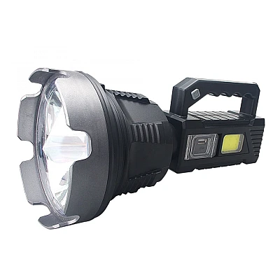 Lanterna de mana cu LED TD 999 de 50W cu 8000 lumeni acumulator integrat lumina laterala COB Lanterna de mana cu LED TD 999 de 50W cu 8000 lumeni acumulator integrat lumina laterala COB