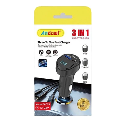 Modulator FM auto cu incarcator tip C Andowl Q C70 Modulator FM auto cu incarcator tip C Andowl Q C70