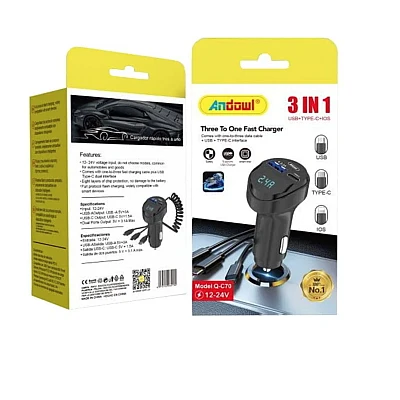 Modulator FM auto cu incarcator tip C Andowl Q C70 Modulator FM auto cu incarcator tip C Andowl Q C70