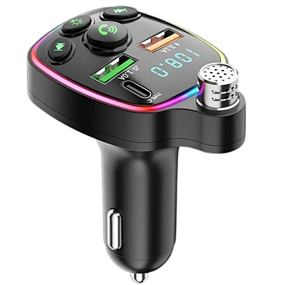 Modulator FM Andowl Q C71 cu 3 porturi USB microfon handsfree incarcare USB 3.1A Modulator FM Andowl Q C71 cu 3 porturi USB microfon handsfree incarcare USB 3.1A