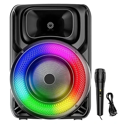 Boxa portabila cu microfon ZQS 8147 de 45W BT/FM/USB/AUX RGB 8 inch Boxa portabila cu microfon ZQS 8147 de 45W BT/FM/USB/AUX RGB 8 inch