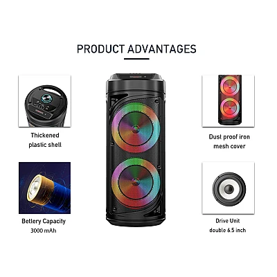 Boxa portabila Bluetooth ZQS 6212 Karaoke de 2 x 10W Boxa portabila Bluetooth ZQS 6212 Karaoke de 2 x 10W