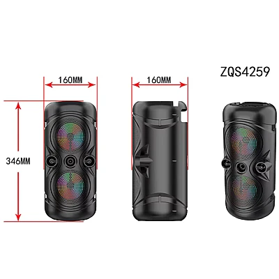 Boxa Portabila ZQS 4259 Microfon Bluetooth Mp3 Digital Player 2 Difuzoare Led RGB Boxa Portabila ZQS 4259 Microfon Bluetooth Mp3 Digital Player 2 Difuzoare Led RGB