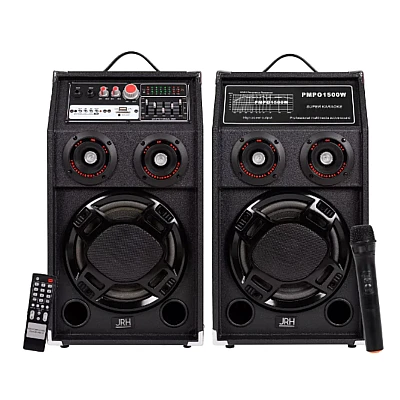 Set Boxe Profesionale KTA 284 cu Microfon Wireless Telecomanda si joc de lumini Set Boxe Profesionale KTA 284 cu Microfon Wireless Telecomanda si joc de lumini